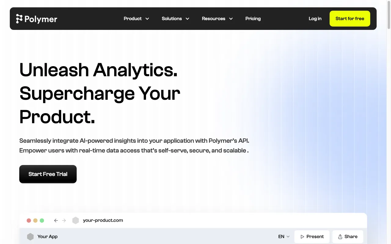 Screenshot of the Polymer homepage