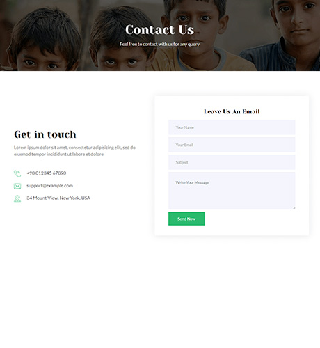 Contact - Charity — Charity layout kit