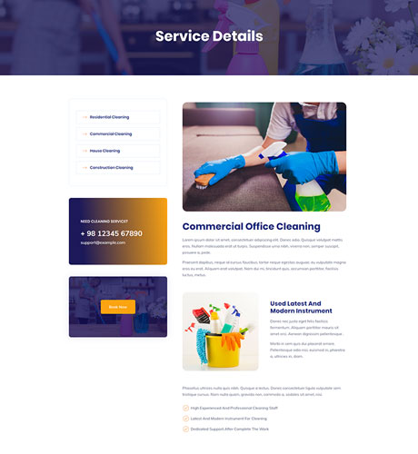 Service Details - Cleaning Service — Cleaning Service layout kit