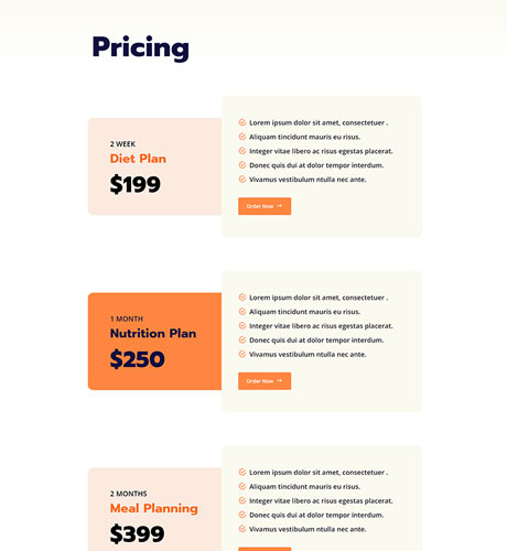 Pricing - Dietitian — Dietitian layout kit