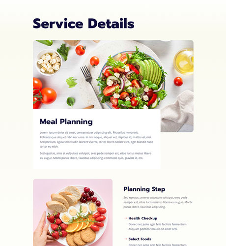 Service Details - Dietitian — Dietitian layout kit