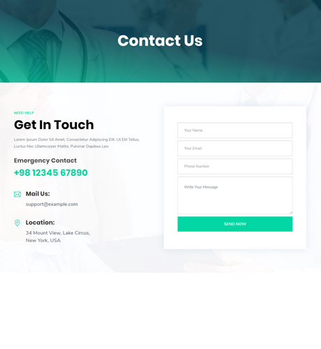 Contact - Health & Medical — Health & Medical layout kit