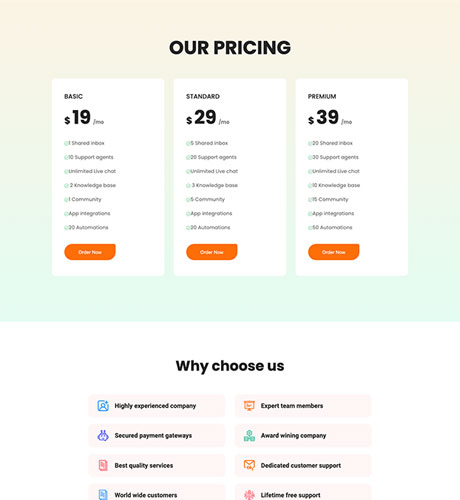 HelpDesk SaaS - Pricing — HelpDesk layout kit