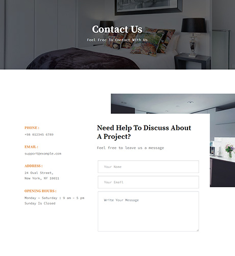 Contact - Interior Design — Interior Design layout kit
