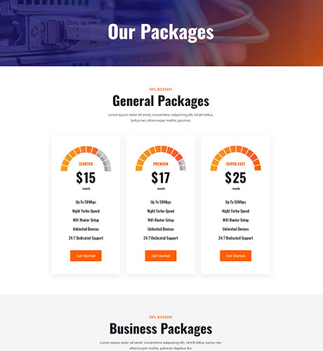 Packages - Internet Service Provider — Internet layout kit