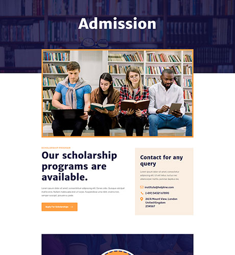 College - Admission — Education layout kit