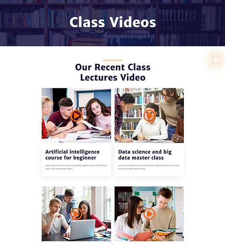 College - Class Videos from the Education kit