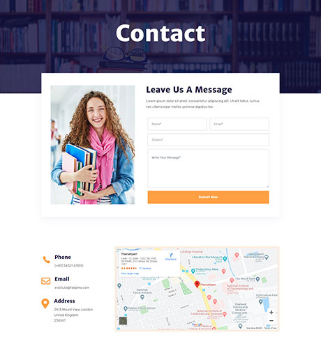 College - Contact — Education layout kit