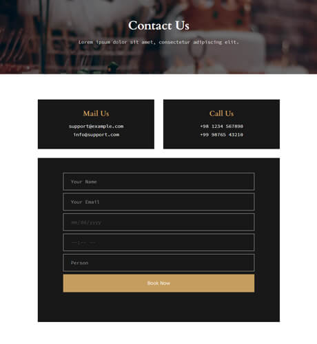 Contact - Restaurant — Restaurant layout kit