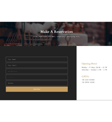 Reservation - Restaurant from the Restaurant kit