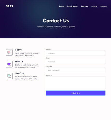 SaaS - Contact — Saas layout kit