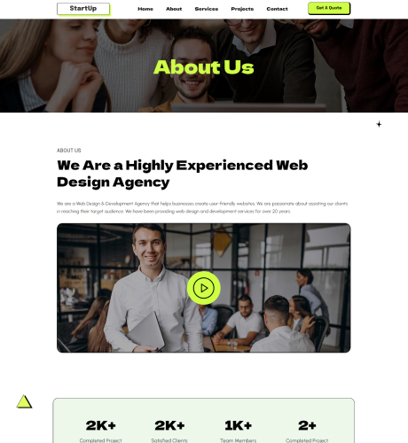 Startup - About from the Startup kit