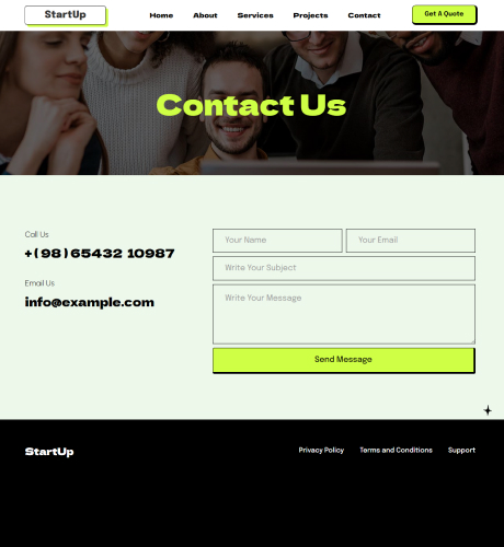 Startup - Contact — Startup layout kit