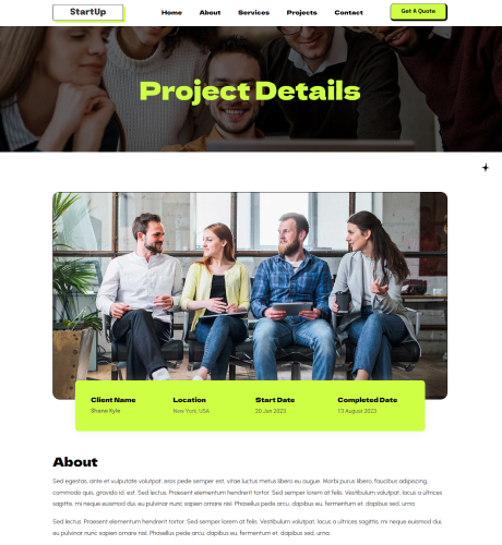 Startup - Project Details — Startup layout kit