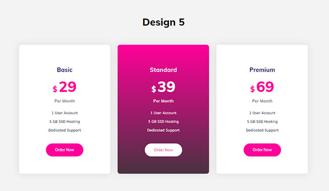 Pricing 8 — Quix block for Joomla